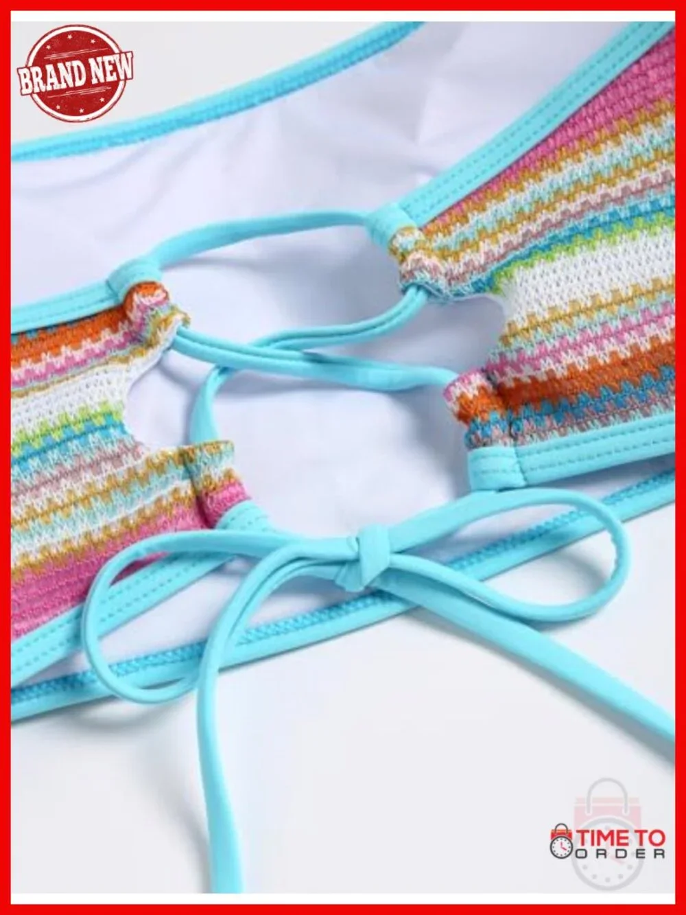 Women's Strapless Bandeau Bikini 2 Piece Swimsuit Lace Up Cheeky